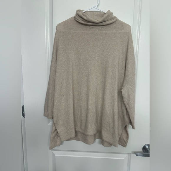 Anthropologie Postmark Beige Oversized Cowl Neck Sweater Small | - Picture 1 of 4